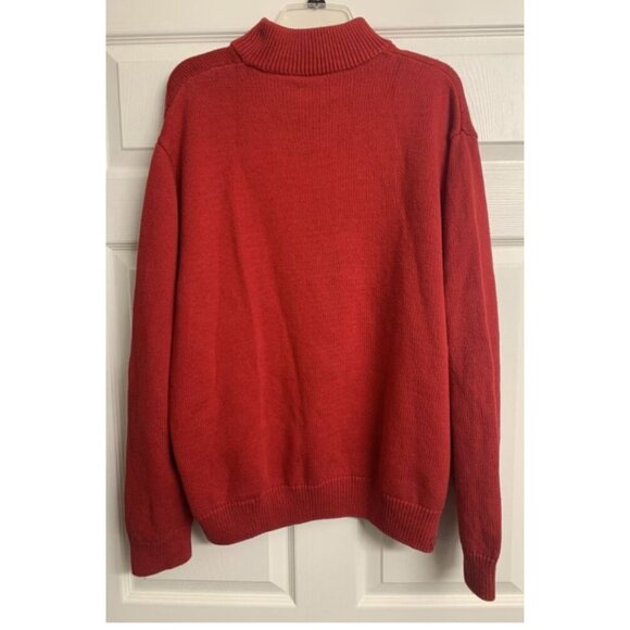 Chaps Cotton Red Mock Neck Polar Bear Fair Isle Knit Sweater Size XXL - Picture 2 of 8